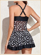 High Waist Swimsuit Beach Dress 2024 Women 2 Piece Printed Tankini Set Swimwear Female Bathing Swimming Swim Suit Beachwear Lady