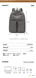 Water - resistant double - shoulder backpack. It has a large capacity, is lightweight and casual. Made of wrinkled and washed ny