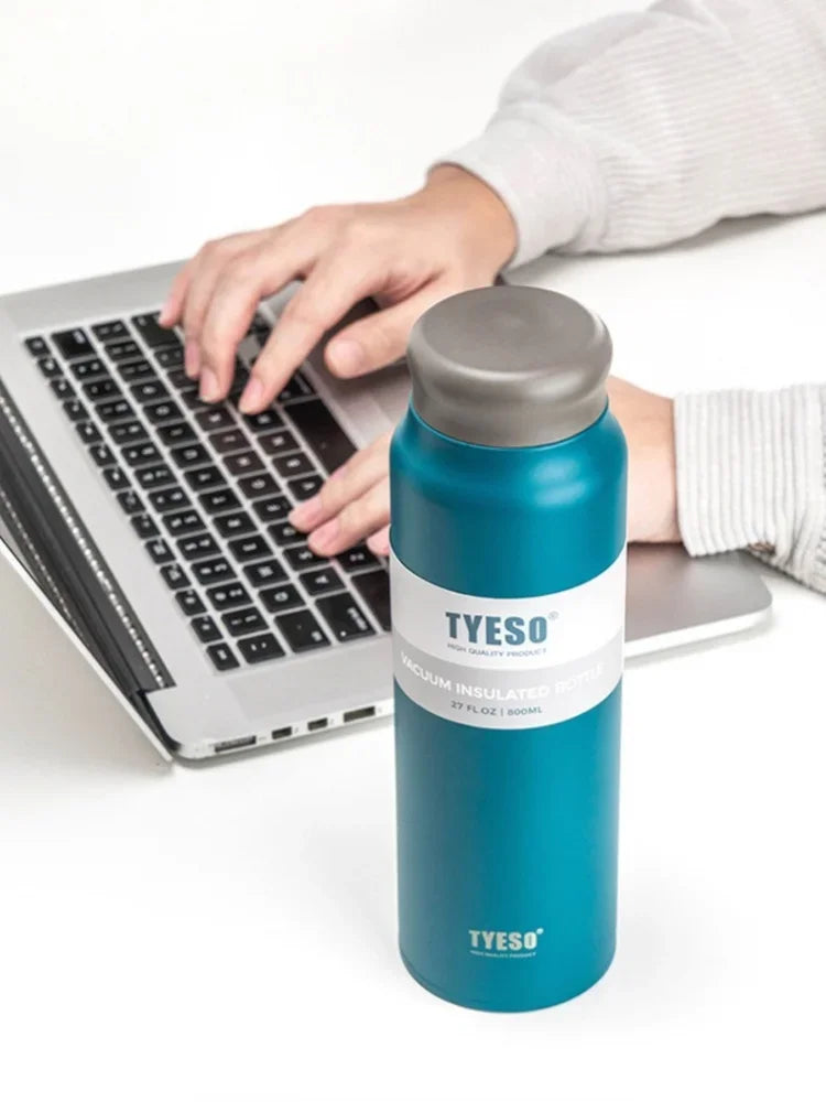 TYESO Stainless Steel Insulated Cups Coffee Thermos Cups Portable Large Capacity Home Office Travel Water Cup Drinking Utensil