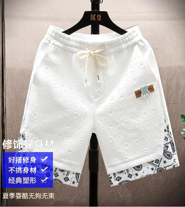 Top selling men's high-quality trendy printed shorts for spring and summer 2025, five quarter shorts, casual shorts