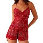 Elegant  Sequins Patchwork Women Halter Tops Summer Beaded Floral Pattern Backless Shirts Vest for Streetwear Aesthetic  Clothes