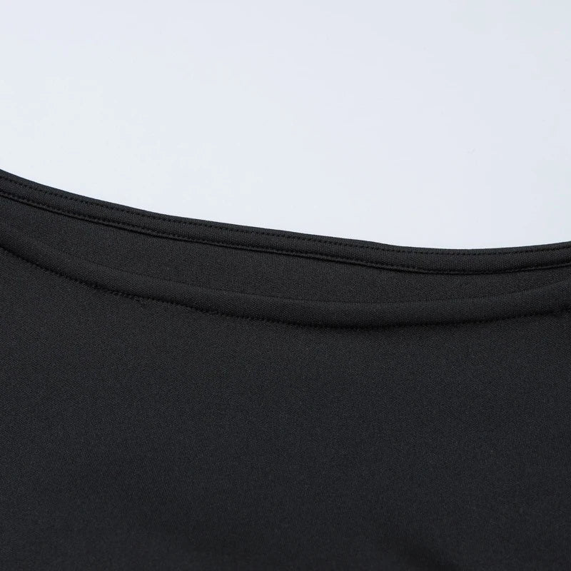 Elegant Round Neck Pleat Long Sleeve New Women's Dresses Casual Slim Pink Black White Short Dresses Lady Chic Party Street Robes