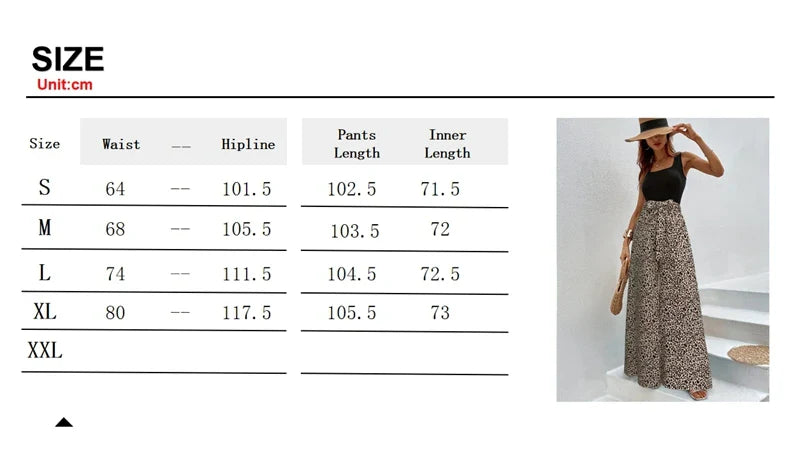 Fashion Vintage Leopard Print Wide-leg Pants Women Casual High-waisted Trouser 2024 Spring Summer Office Lady Clothes Streetwear