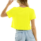 Harajuku TShirt Y2K Women's Crop Tops Casual Female White Crop Tops T-shirt Short Loose Solid Color Tee Shirt Summer Streetwear