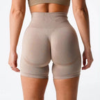 Women High Waist Compression Soft Comfort Seamless Contour Yoga Shorts Summer Outdoor Running Exercise Yoga Running Shorts