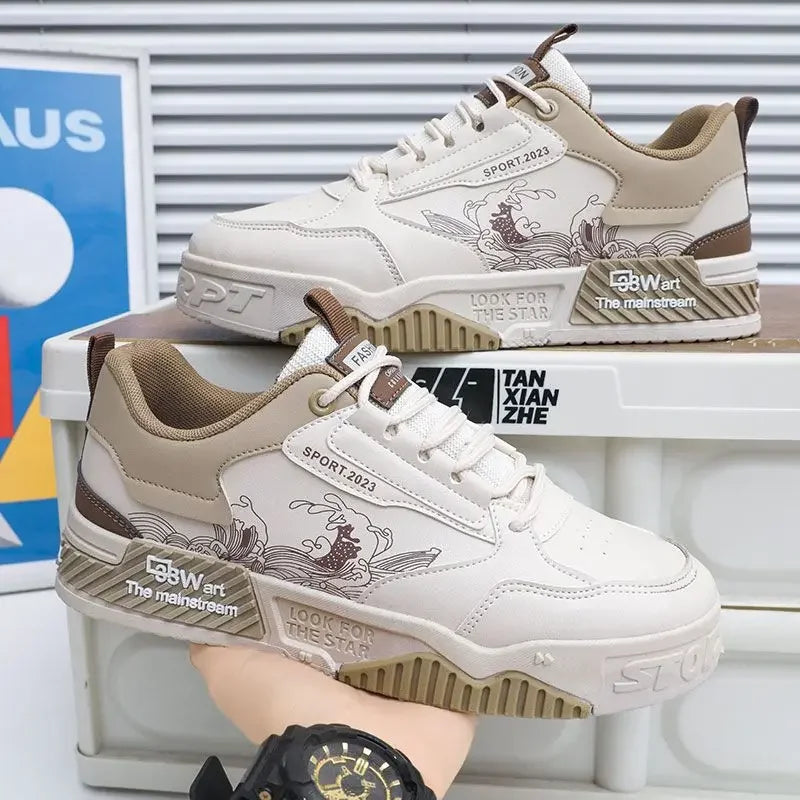 Men's Summer Casual Running Shoes Designer Luxury Leather Men Sneakers Outdoor Light Hiking Shoes for Men Vulcanize Sport Shoes