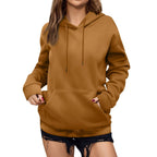 y2k Solid Minimalist Women's Hoodie, Long Sleeve With Pocket Casual Daily Wear 2024 Women Hoodies Autumn Sudadera de mujer