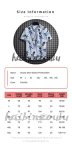 Men's Summer Short Sleeve Printed Shirt Thin Beach Shirt Men's Clothing Turtle Neck Polo  Shirt for Men Casual Top
