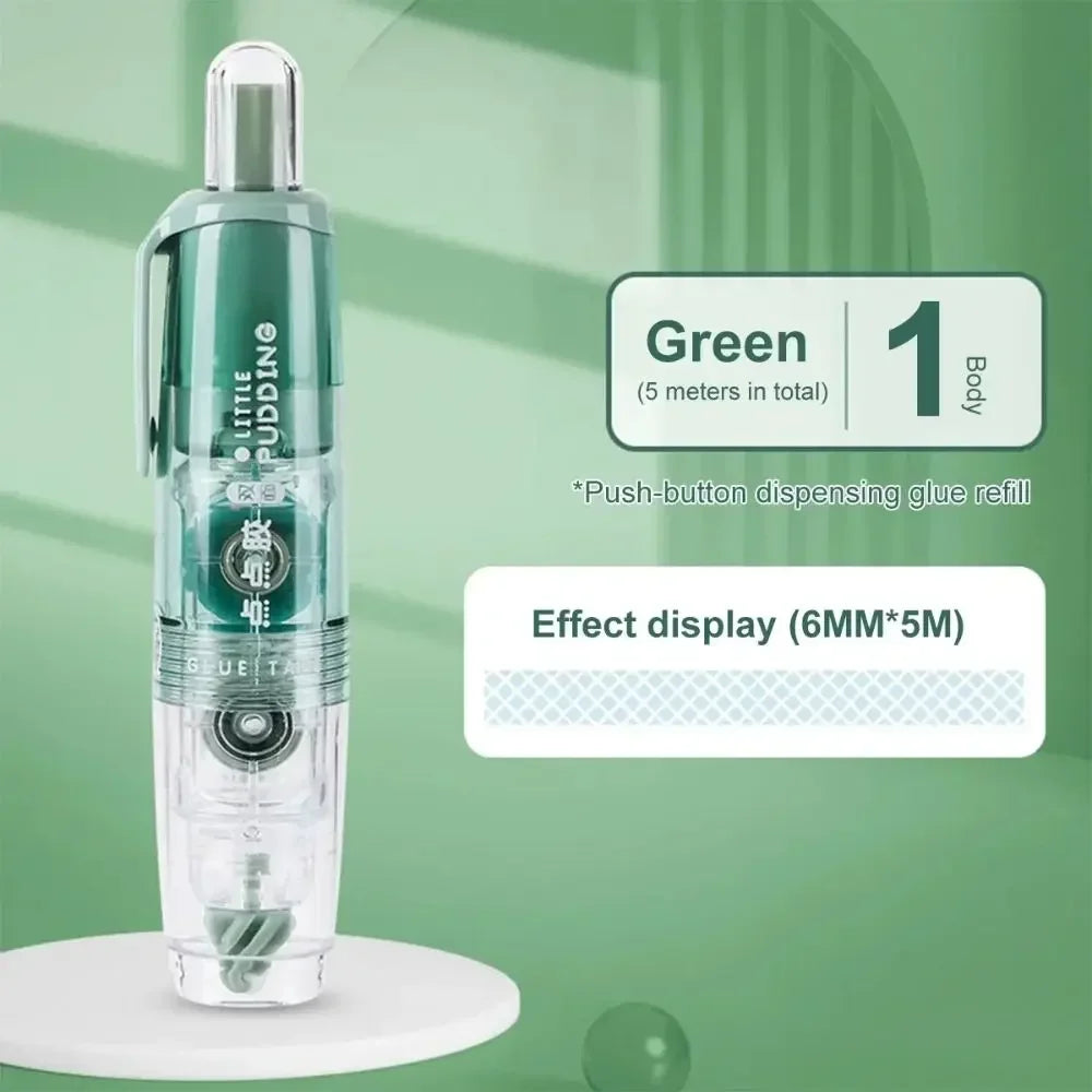 Double-sided Adhesive Press Spot Glue Pen Large Capacity High Viscosity Correction Tape Replaceable Core Office Supplies