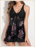 High Waist Swimsuit Beach Dress 2024 Women 2 Piece Printed Tankini Set Swimwear Female Bathing Swimming Swim Suit Beachwear Lady