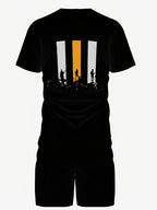 The 2025 summer new men's suit is a casual and fashionable 3D printed short-sleeved lightweight, breathable, quick-drying and sw