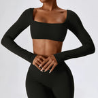Women Sport Seamless Tops Long Sleeve Breathable Workout Slim T Shirts Athletic Running Gym Push-up Running Fitness Yoga Tops