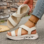 Summer New 2025 Wedge Women's Sandals Platform Outdoor Beach Shoes for Women Elastic Band Design Women Sandals Size 36-43