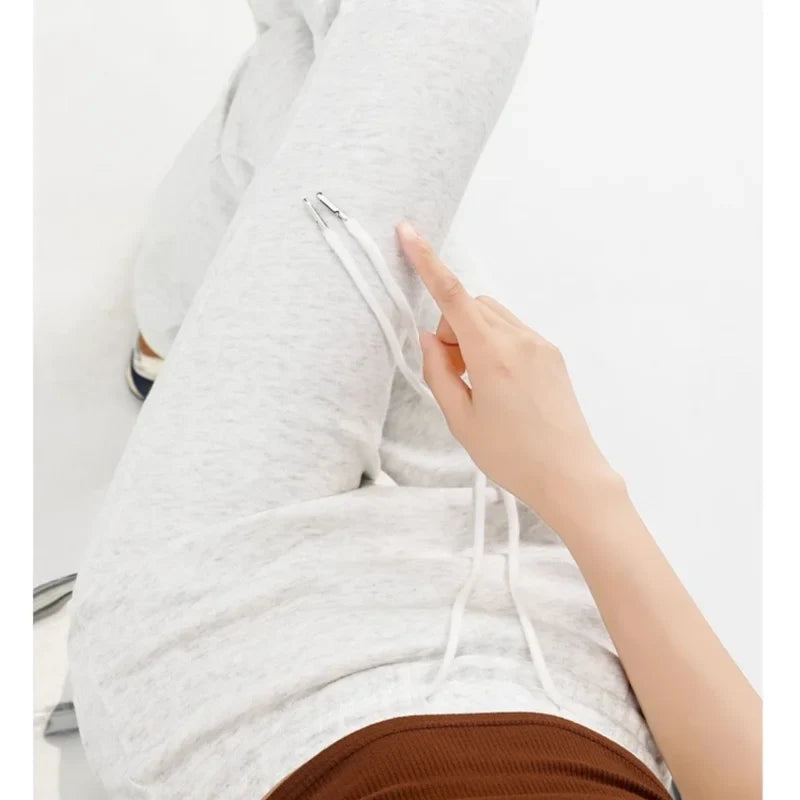 Women's Wide Leg Pants Lady's Draswtring Sweet Y2K Pink Flare Pant Boot Cut Female Long Trousers Casual Chic Matching Sweatpants