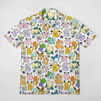 Summer Men's Shirt Cute Animal Print Short Sleeve Shirt Open button Lapel Men's Top Comfortable Casual Men's Shirts