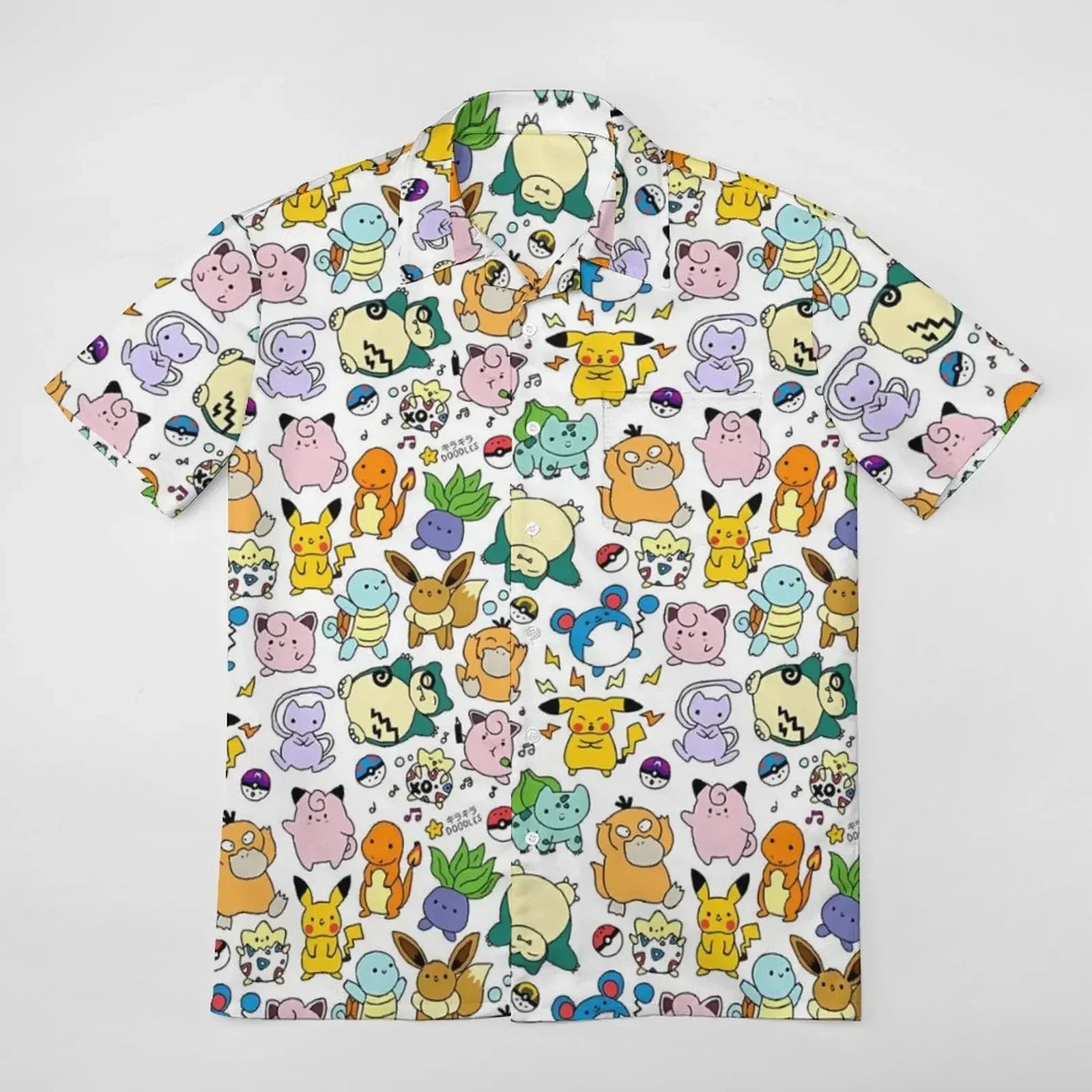 Summer Men's Shirt Cute Animal Print Short Sleeve Shirt Open button Lapel Men's Top Comfortable Casual Men's Shirts