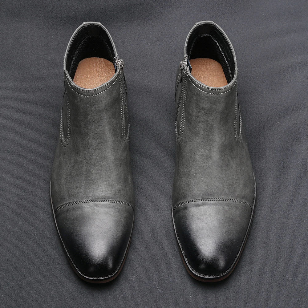 Comfortable Ankle Leather Boots For Men Boots For Men Fashion Brand