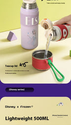 Disney Bullet Thermos Cup 500ML Stainless Steel 316 Children's Vacuum Flask Cartoon Students Special Rope Insulated Water Bottle