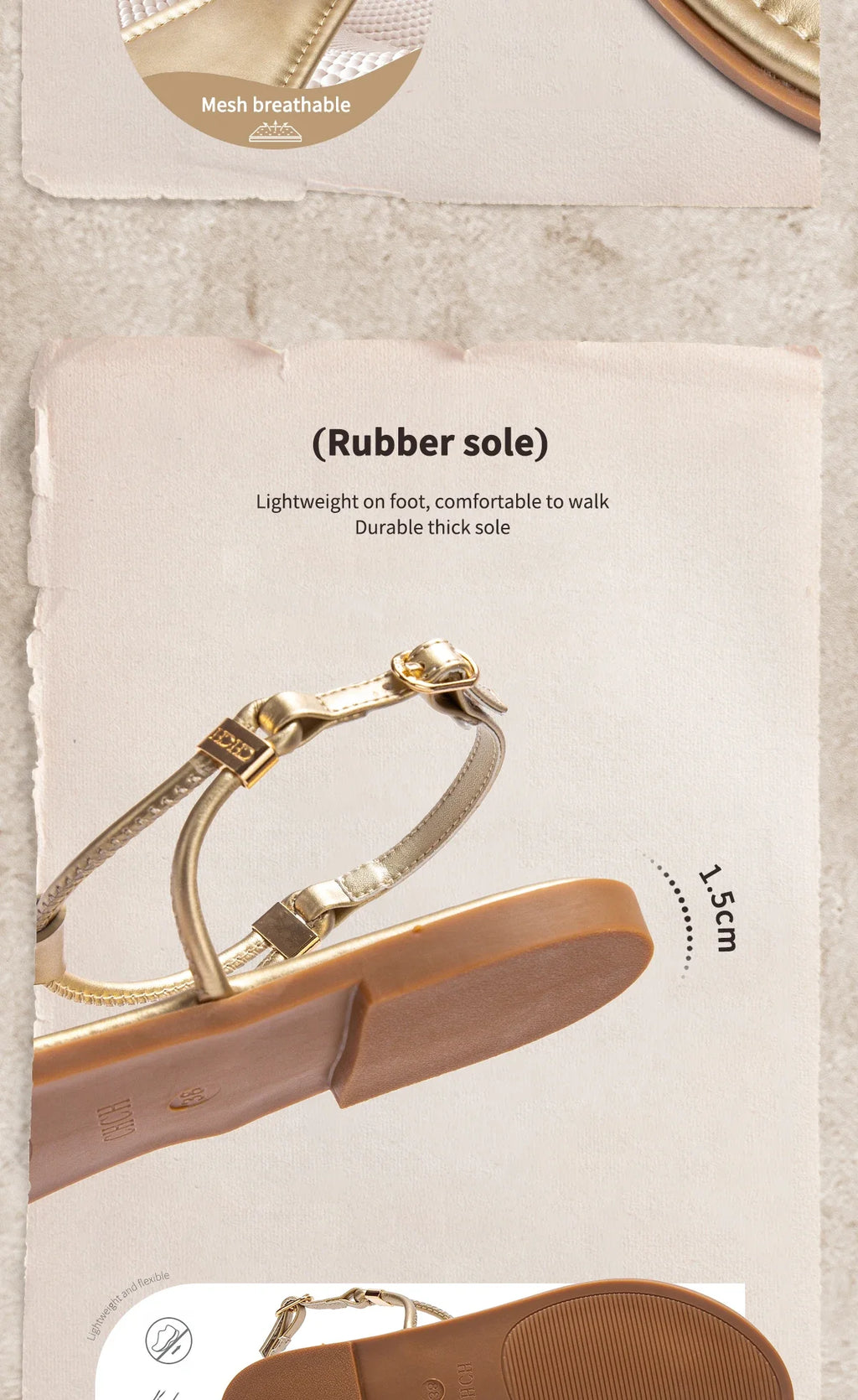 CHCH Women's Flat Sandals Summer Minimalist Toe Beach Shoes Vacation Outdoor