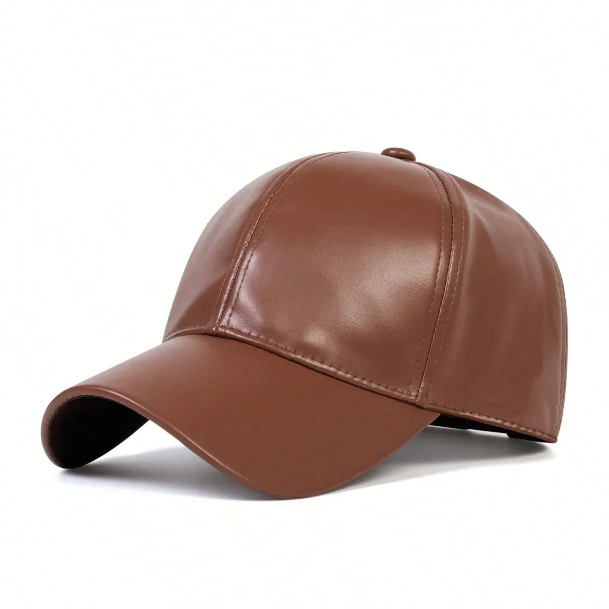 Unisex Light Panel Solid Color PU Leather Baseball Caps Spring Autumn Outdoor Adjustable Casual Hats Dad Hat Sunscreen Hat