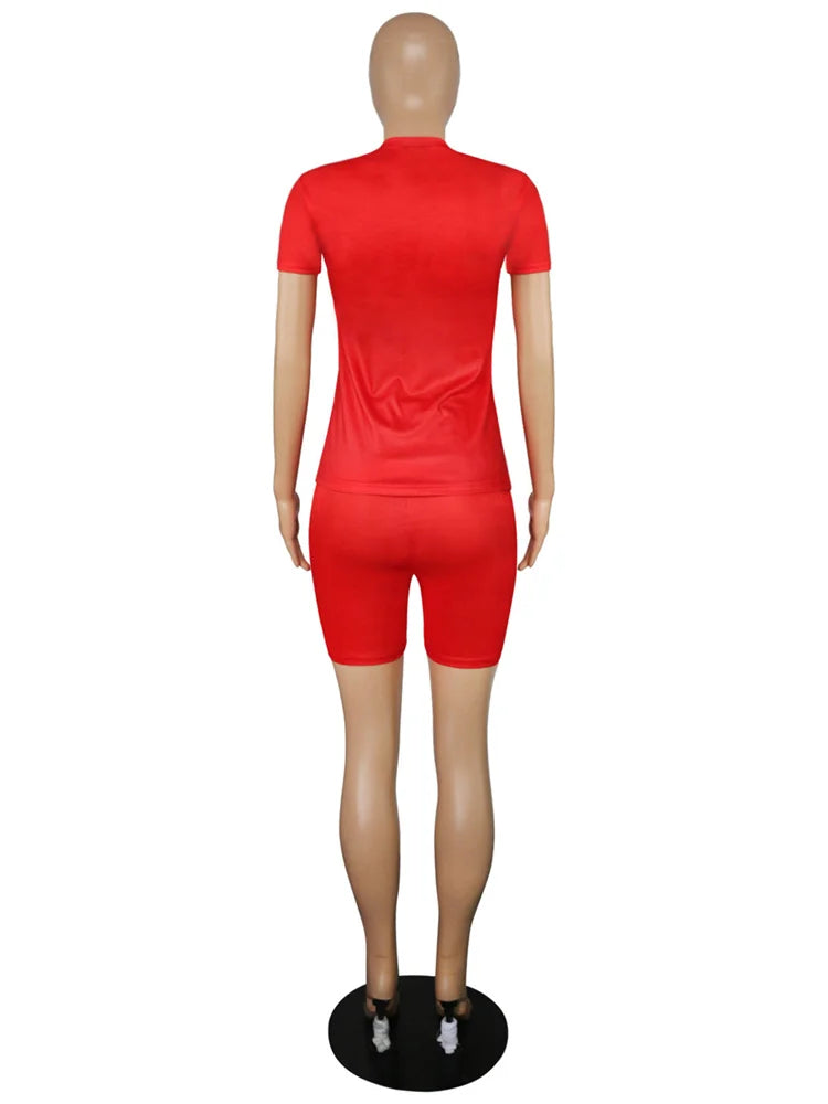 Wmstar Plus Size Two Piece Outfits for Women Tracksuit Shorts Sets  Lip Print Top Casual New In Matching Wholesale Dropshipping