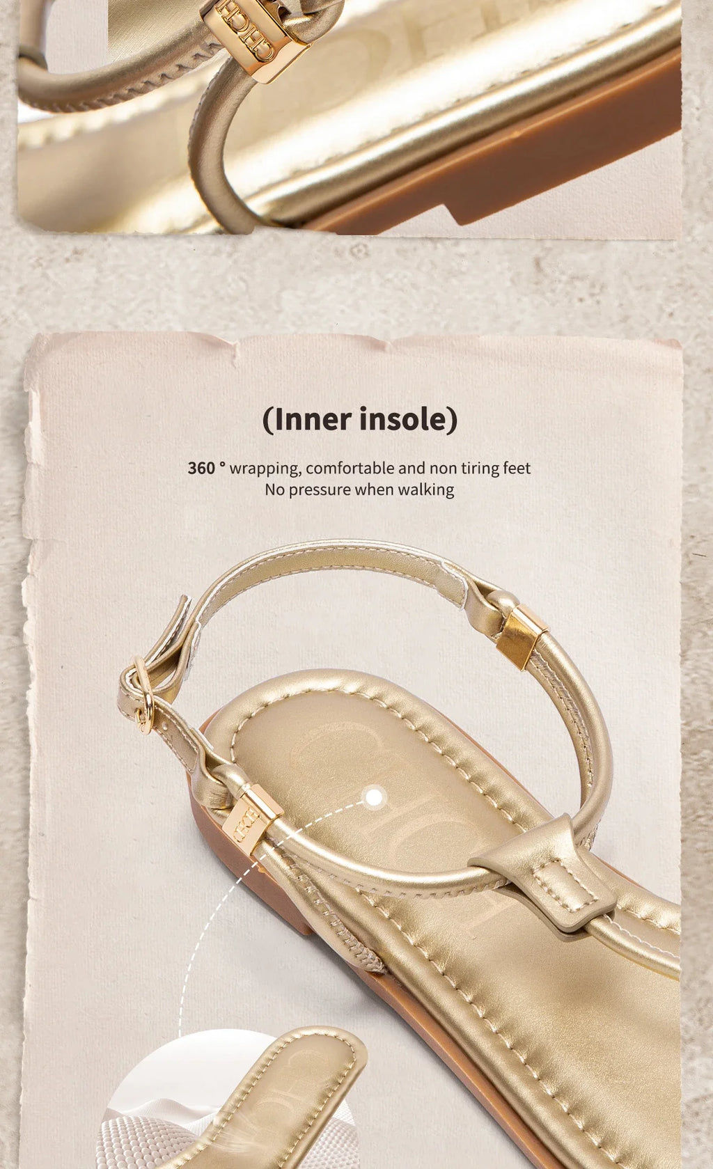 CHCH Women's Flat Sandals Summer Minimalist Toe Beach Shoes Vacation Outdoor