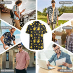 Summer Men's Shirt Cute Animal Print Short Sleeve Shirt Open button Lapel Men's Top Comfortable Casual Men's Shirts