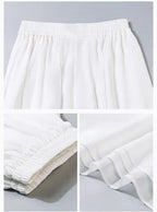 Women Chinese Classical Dance Clothing Female Elegant Trousers Practiice Clothes Modern Elastic Waist Ethnic Pants White Black