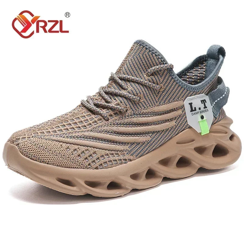 YRZL Casual Sneakers Men's Runing Shoes Outdoor Big Size Lightweight Breathable Mesh Increase Comfortable Sports Shoes for Men