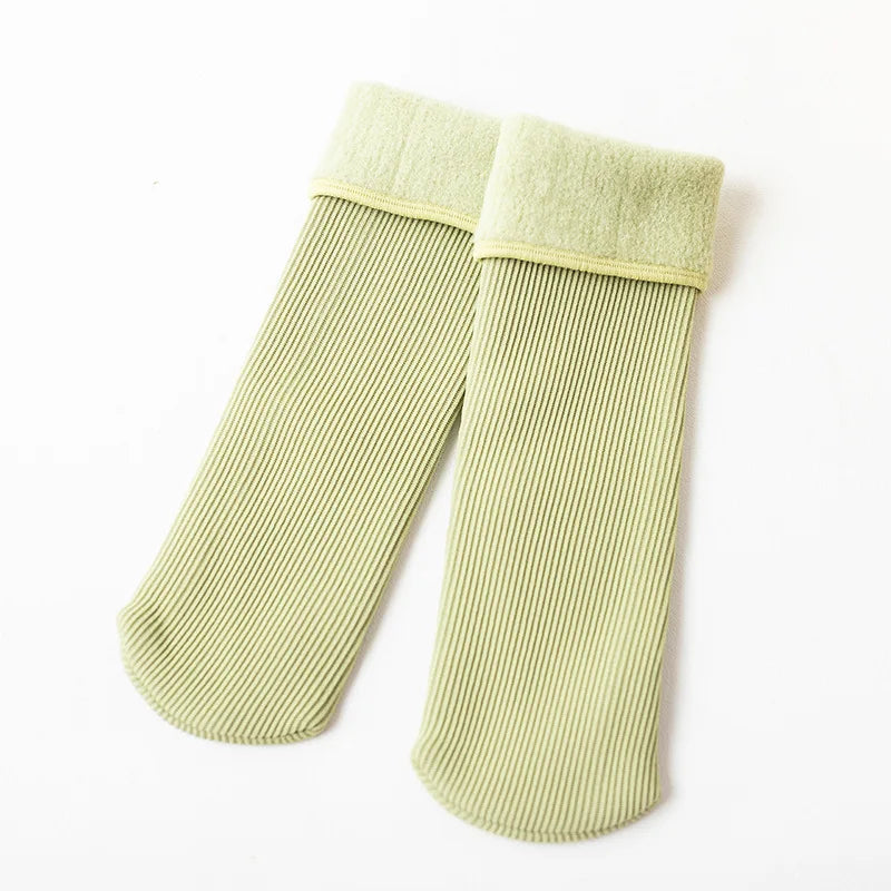 Girls socks Children's snow socks Autumn winter plush thickened warmth medium and large children's baby boys long cotton socks