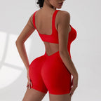 Women's Sexy Backless Tank Rompers Top Bodycon One Piece Halter Sleeveless Bodysuit Short Jumpsuits