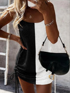 Women Spaghetti Strap Knitted Dress Fashion Solid Summer Sleeveless Sexy Mini dresses for lady Bodycon sweater mini dresses