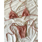 Micro Bikini Push Up Women Swimsuits 2025 Sexy Swimwear Solid Halter Bikini Set Brazilian Biquini Push Up Beachwear Female