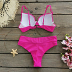 Cheap Push Up Bikinis Women Swimsuits  Solid Padded Women Swimwear Vintage Female Swimsuit High Waist Biquini Bathing Suit