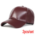 Unisex Light Panel Solid Color PU Leather Baseball Caps Spring Autumn Outdoor Adjustable Casual Hats Dad Hat Sunscreen Hat