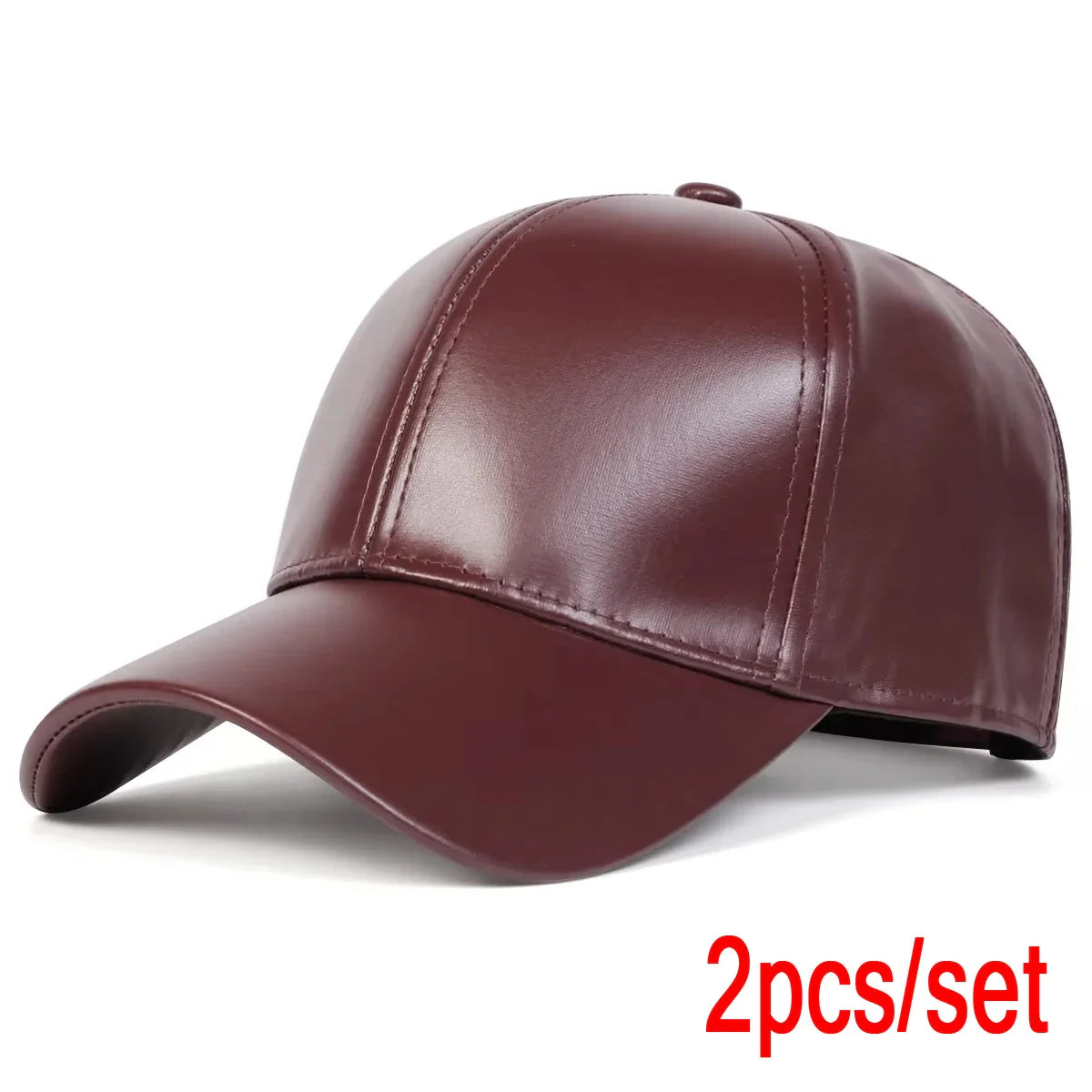 Unisex Light Panel Solid Color PU Leather Baseball Caps Spring Autumn Outdoor Adjustable Casual Hats Dad Hat Sunscreen Hat