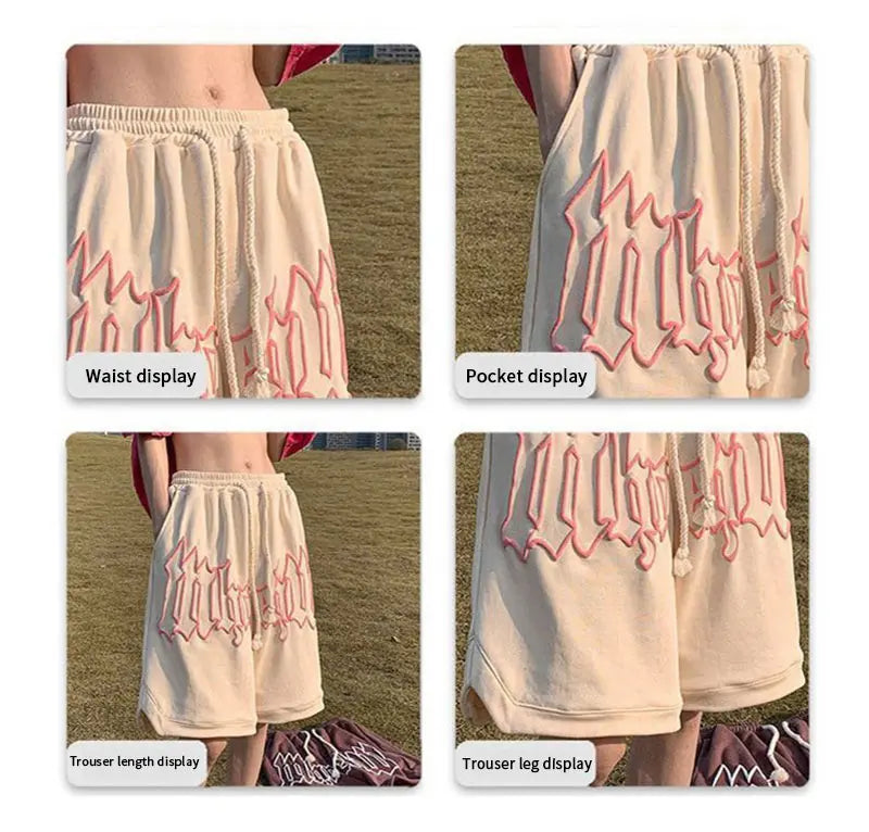 Y2k Shorts For Men 2025 Summer Letter Foam Print Loose Sweatpants Gym Oversized Basketball Shorts Pants Hip Hop Streetwear 8XL