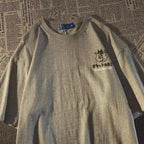 Summer Japanese Retro Pocket Cat Cartoon Printed Short Sleeve T-shirt Male Female Couples Unisex College Style Oversized Top