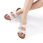 Crestar Women's Cork Slippers With Adjustable Buckle Summer New Gradient Beach Sandals Lady Fashion Clogs Slides House Slippers