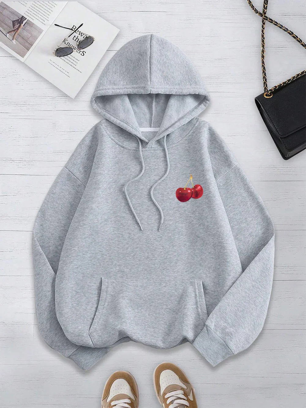Cherries Cosh Valentine Funny Print Hoody Men Women Hip Hop Pullover Hoodie Loose Warm Sweatshirt Fashion Fleece Clothing Couple