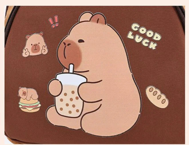 Children Capybara School Bag Cute Fashion Boy Girl Backpack Kids Kindergarten Rucksack Baby Gift