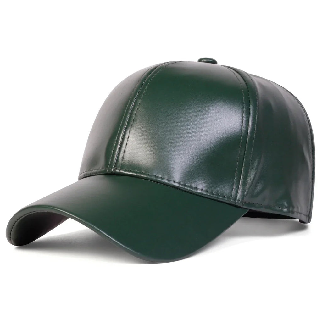 Unisex Light Panel Solid Color PU Leather Baseball Caps Spring Autumn Outdoor Adjustable Casual Hats Dad Hat Sunscreen Hat