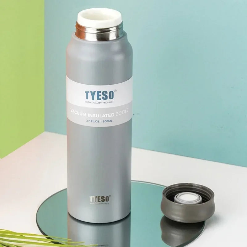 TYESO Stainless Steel Insulated Cups Coffee Thermos Cups Portable Large Capacity Home Office Travel Water Cup Drinking Utensil