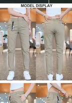 Mens Casual Pants Korea Fashion Summer Slim Fit Trousers High Quality Elastic Waist Straight Golf Sports Pants Men Clothing