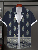 Hawaiian Ethnic pattern design 3d Printed  Mens Shirt Summer Casual Printed Short Sleeve Beach Hawaiian Tops Men's Clothing