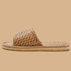 BASATU Women And Men Slippers Non-Slip Home Rattan Grass Indoor Couple Home Men And Women Spring And Summer Bamboo Woven Sandals