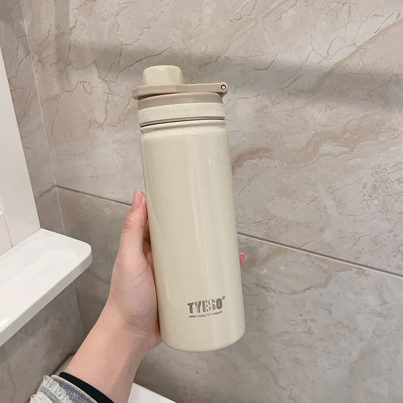 Tyeso Stainless Steel Thermos Water Bottle Portable Sport Vacuum Flask Keeps Cold and Heat Thermal Mug Insulated Car Tumbler Cup