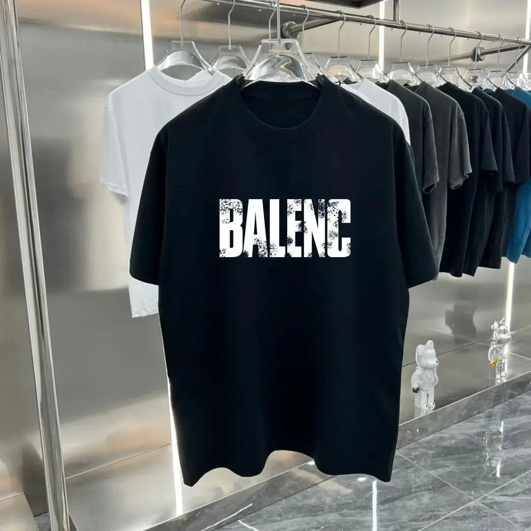 Fashion Brand Luxury Women's Round Neck Short Sleeve Large Size Hand-painted Letter Graffiti T-shirt Women's T-shirt