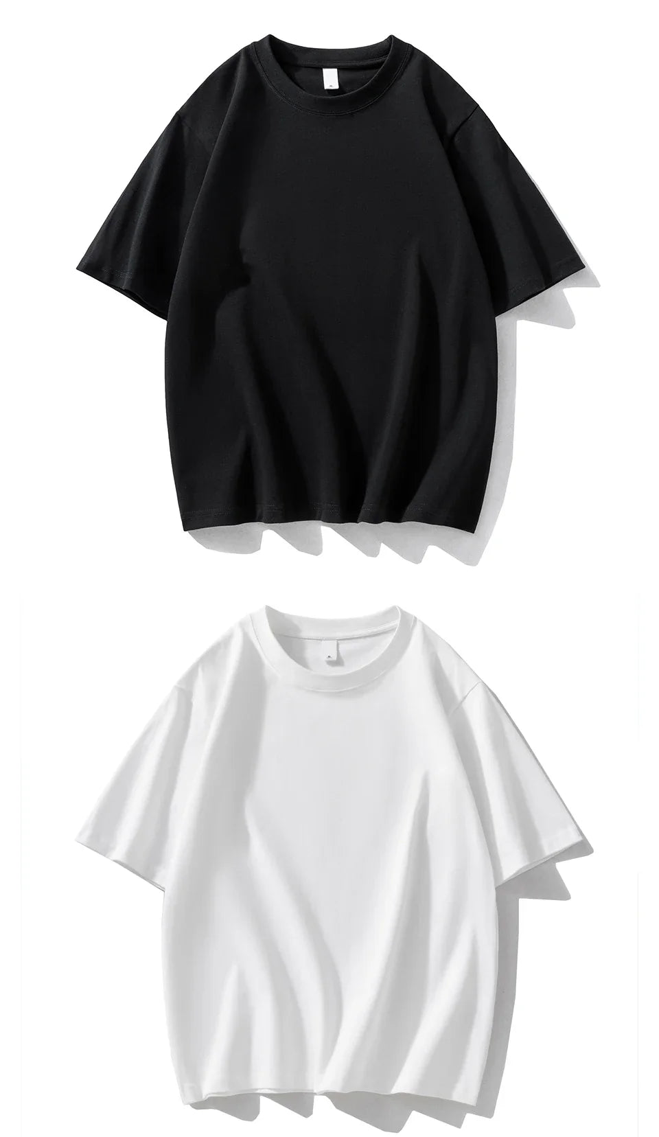 WAVLATII New Women Men 100% Cotton T shirts Female 280 GSM Khaki Casual Oversize Tees Unisex White Basic Tops for Male WT2477