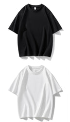 WAVLATII New Women Men 100% Cotton T shirts Female 280 GSM Khaki Casual Oversize Tees Unisex White Basic Tops for Male WT2477